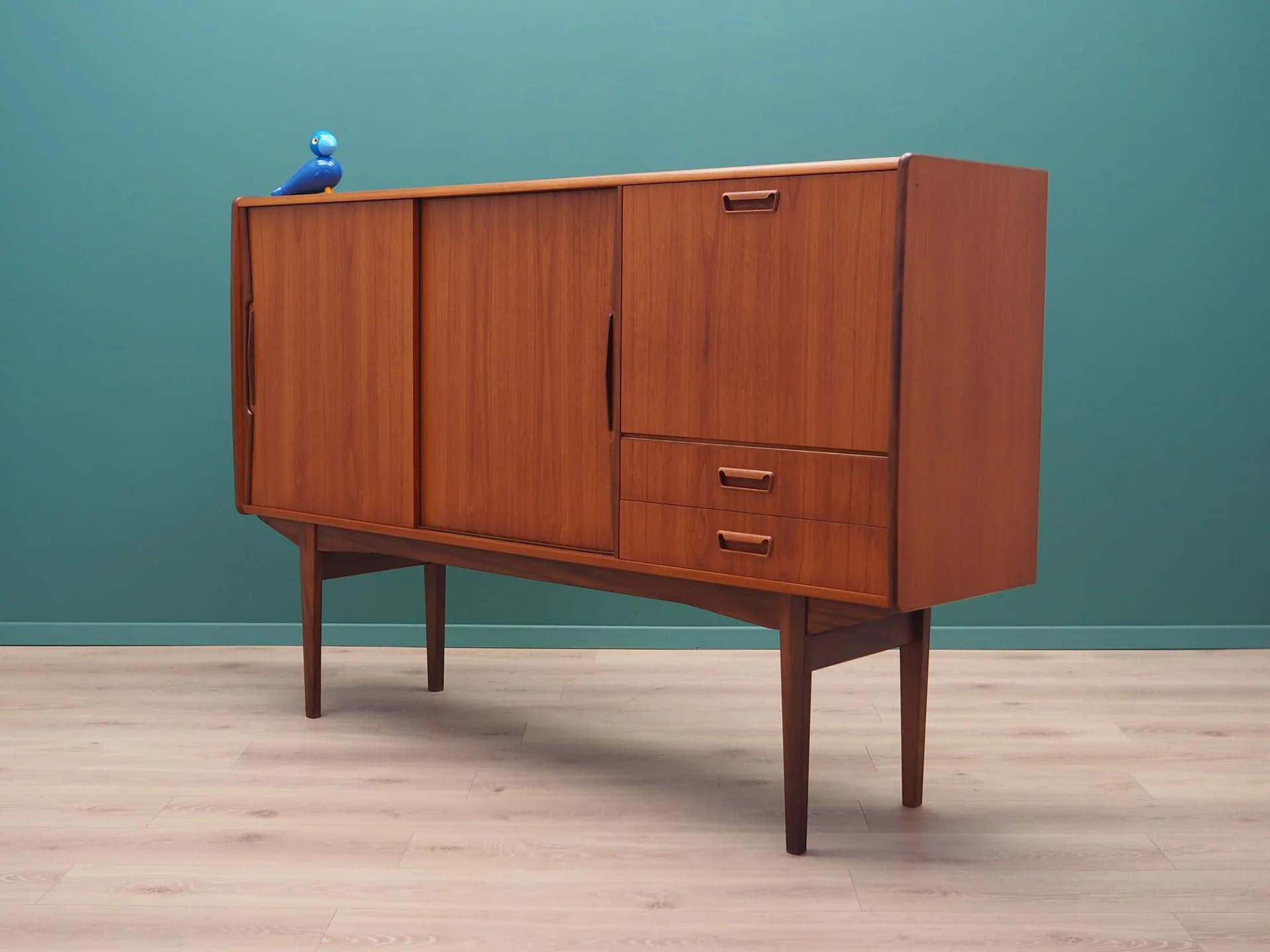Highboard, teak brązowy, Dania, lata 60. - 44549