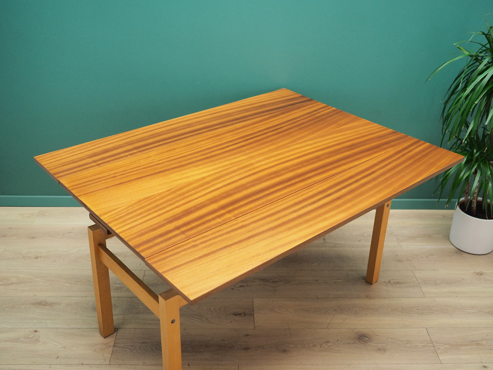 Rectangular Table, light brown beech, Poland, 1980s - 44517