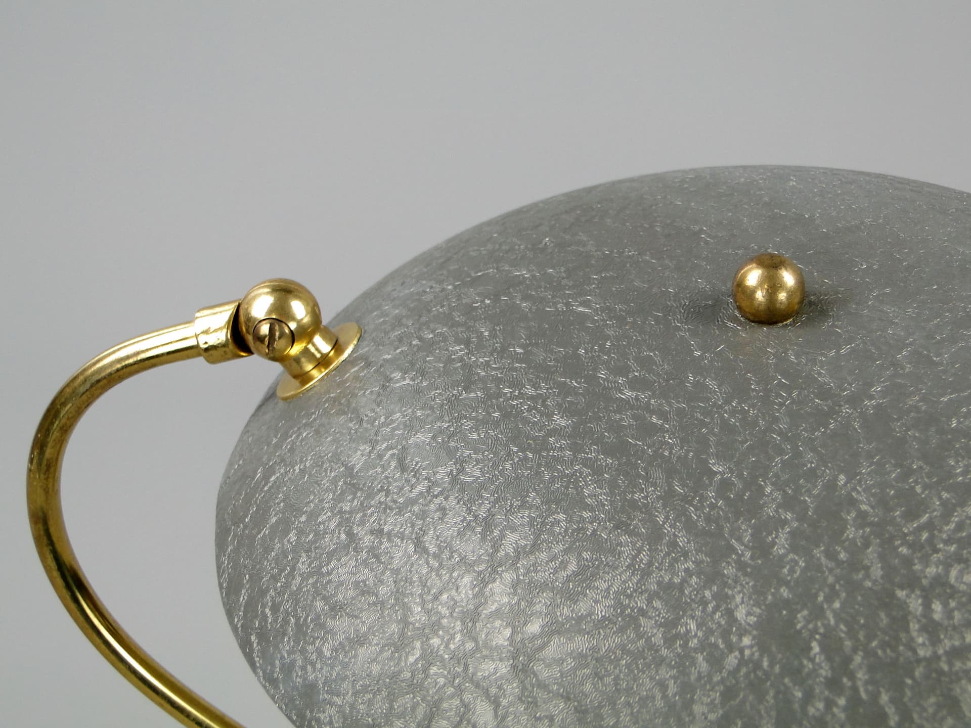 Desk lamp, silver metal, brass, Stilnovo, Italy, 1950s. - 44644