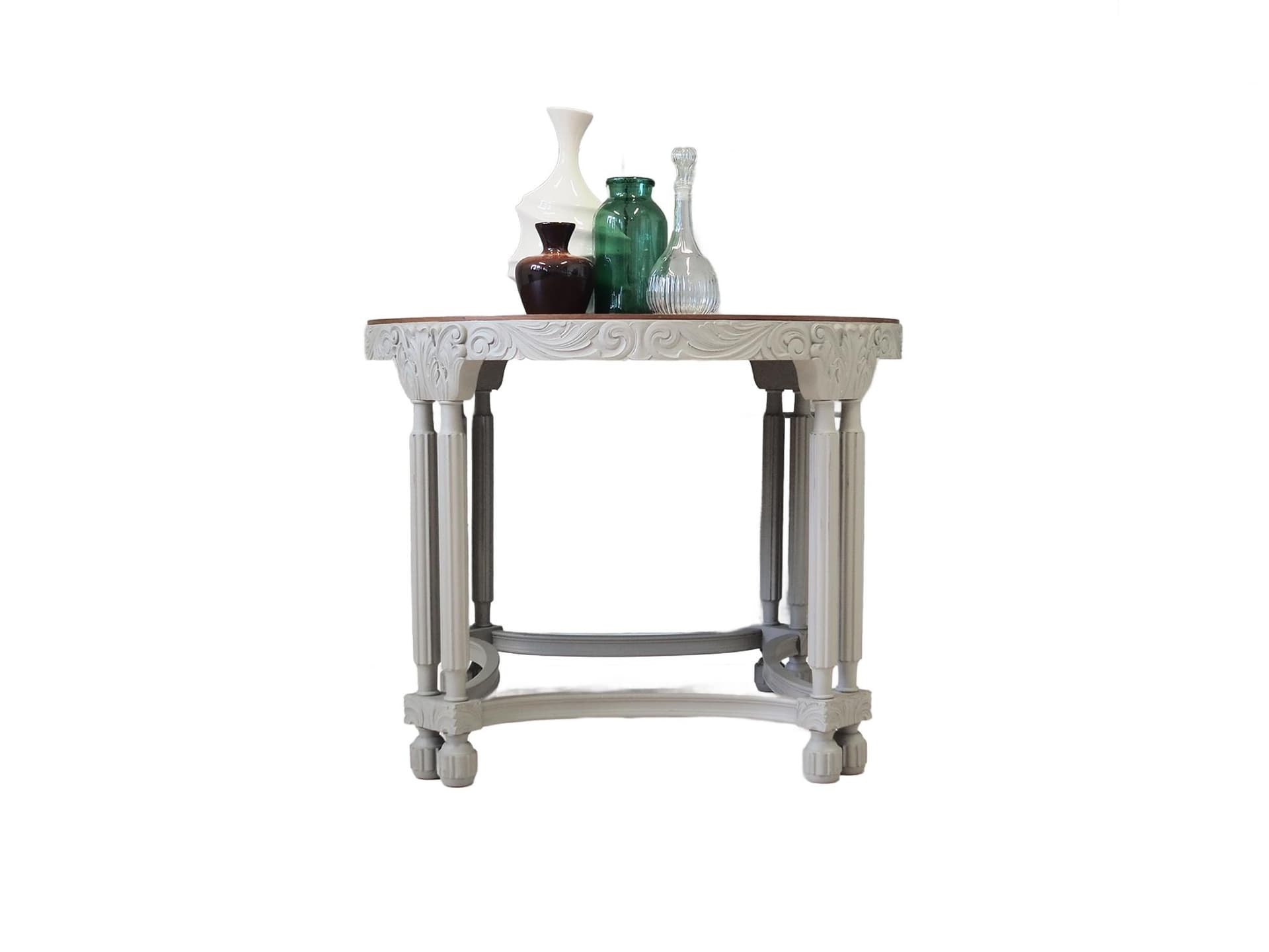 Stolik kawowy, szary, dąb, fornir mahoniowy, Dania, lata 40.