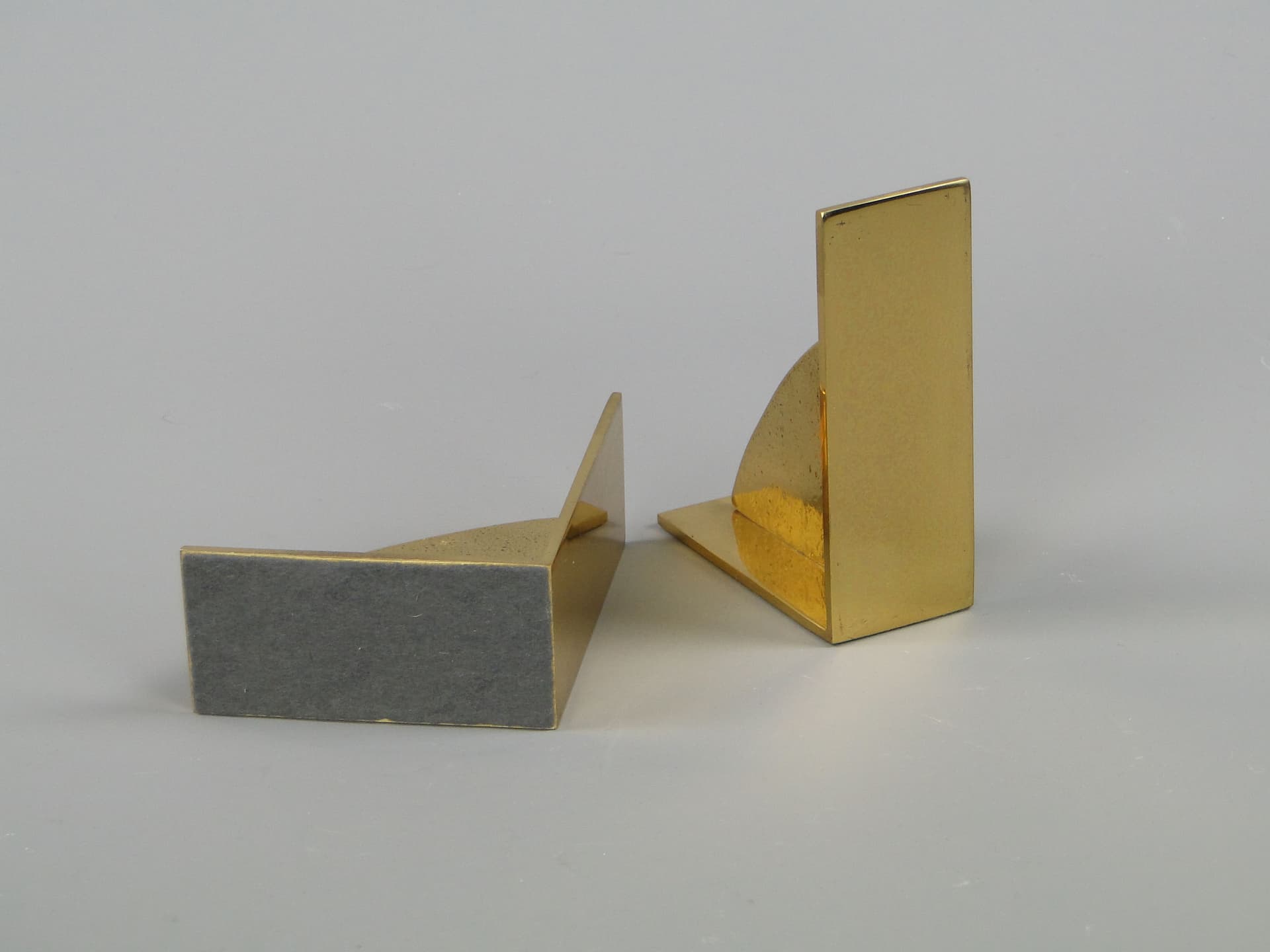 Pair of bookends Art Deco, golden brass, Germany, 1970s - 44797