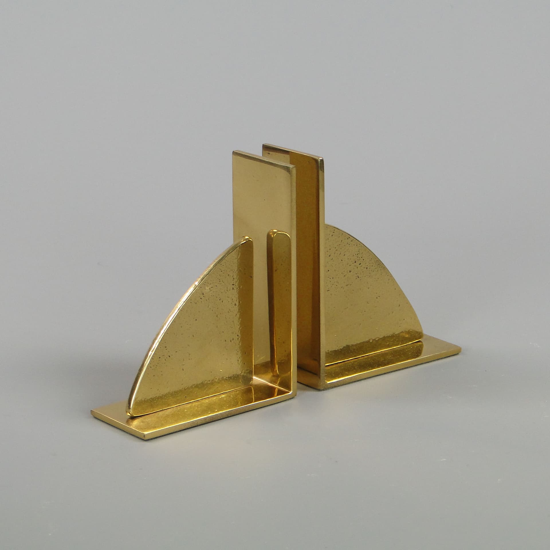 Pair of bookends Art Deco, golden brass, Germany, 1970s - 44794