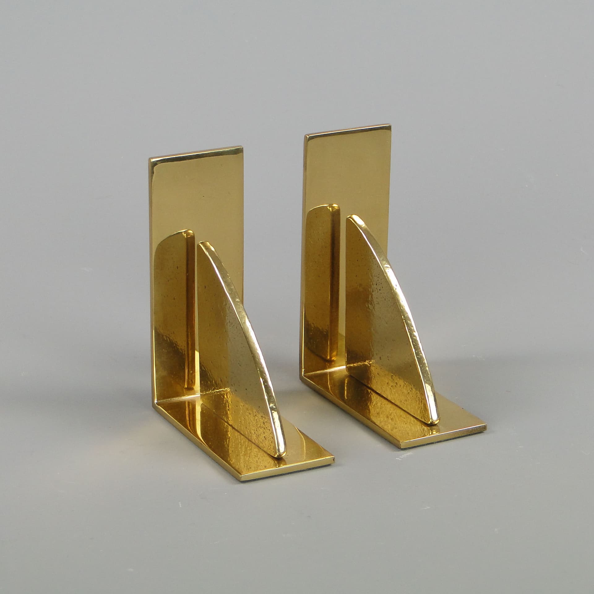 Pair of bookends Art Deco, golden brass, Germany, 1970s - 44795