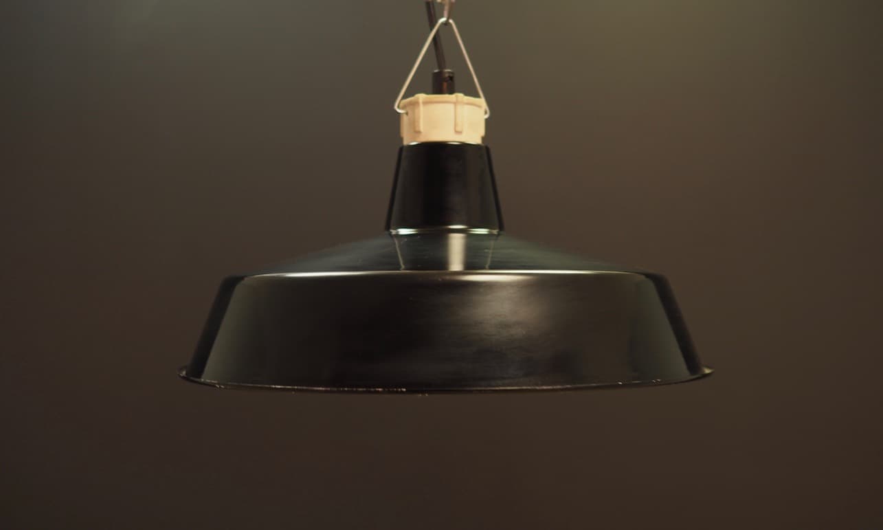 Lampa wisząca, czarny metal, Dania, lata 60. - 49986