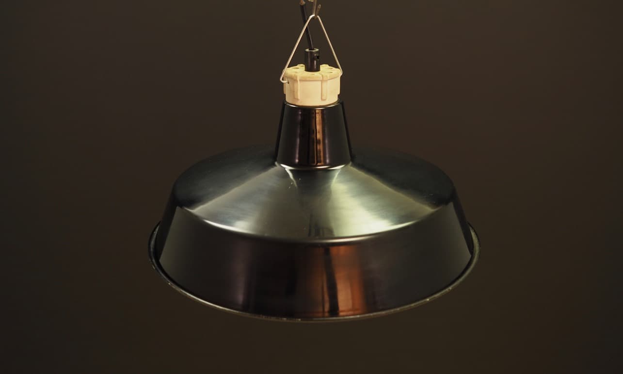 Lampa wisząca, czarny metal, Dania, lata 60. - 44973