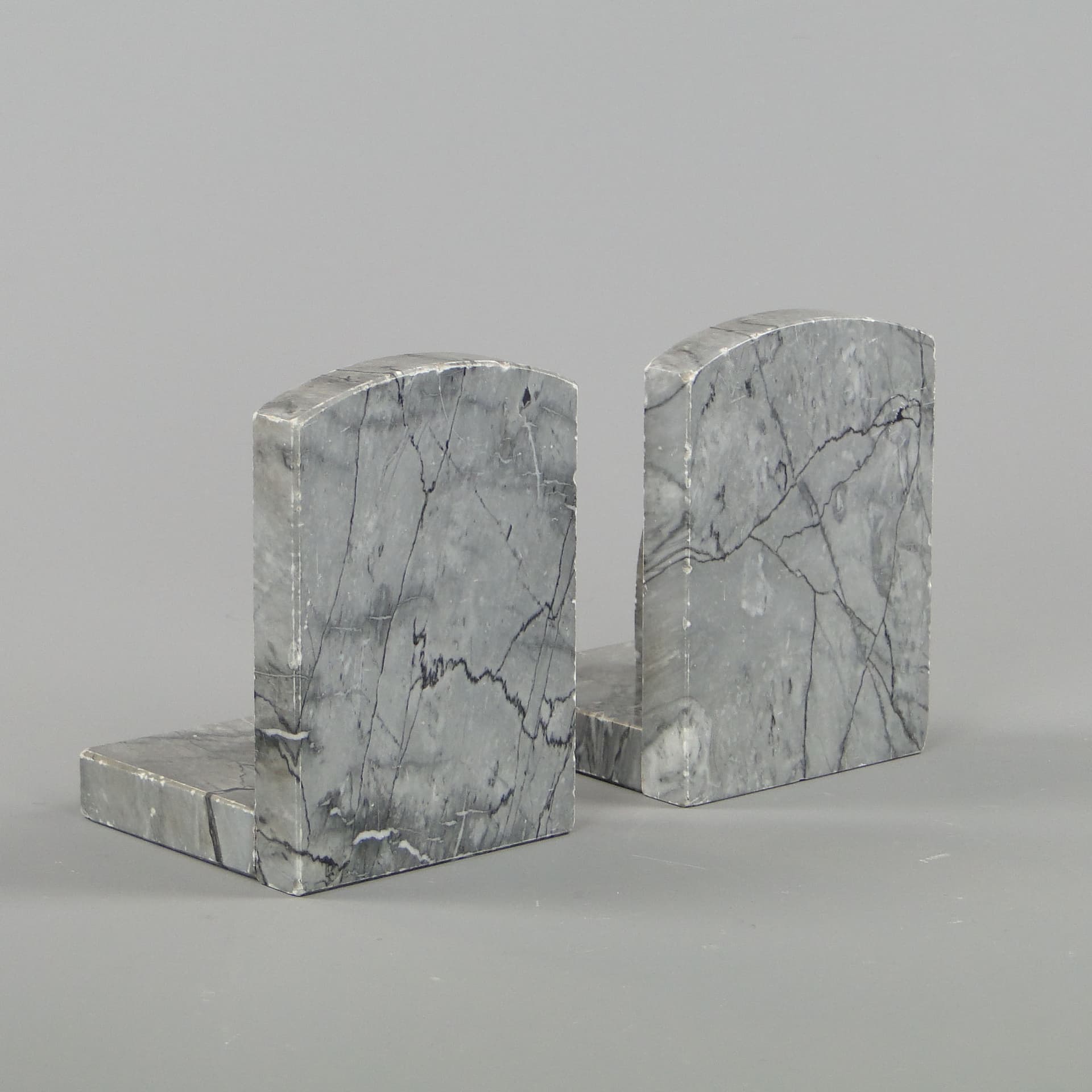 Podpórki do książek Art Deco, marmur szary, Niemcy, lata 20. - 44865