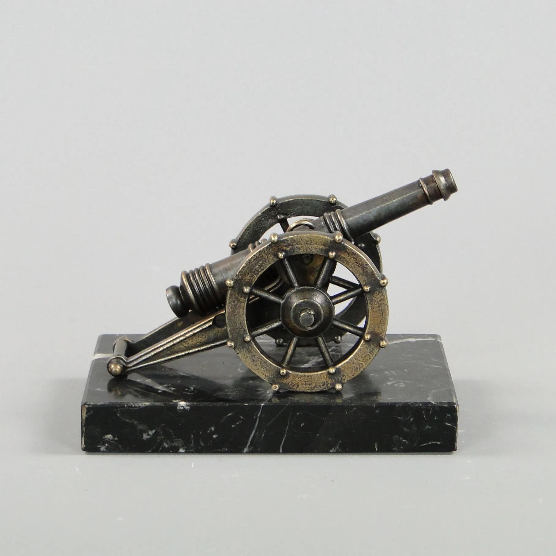 Cannon miniature, patinated bronze, black marble, Austria, early 20th c. - 44849