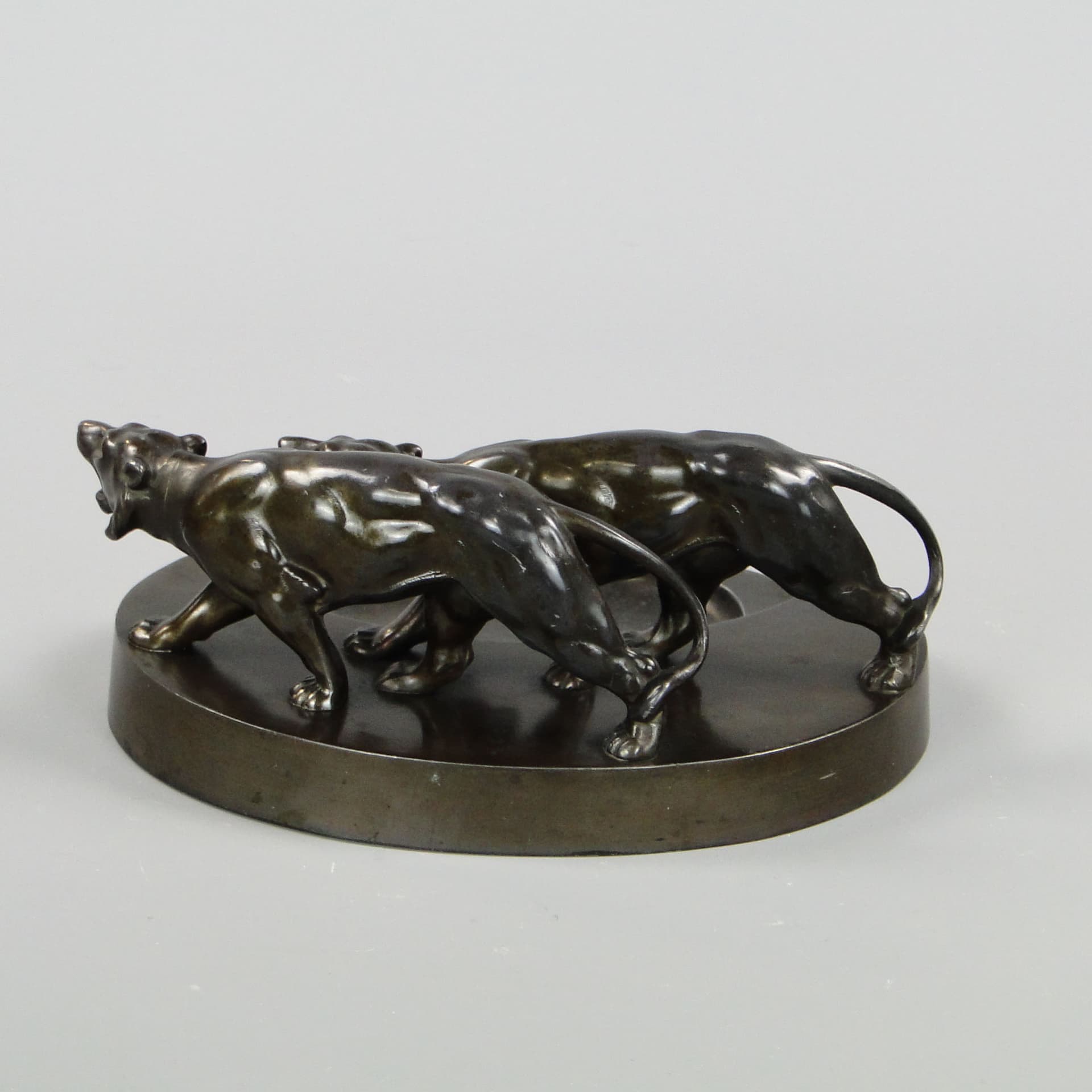 Taca na wizytówki art déco, metal brązowiony, Polska, lata 20. - 44839