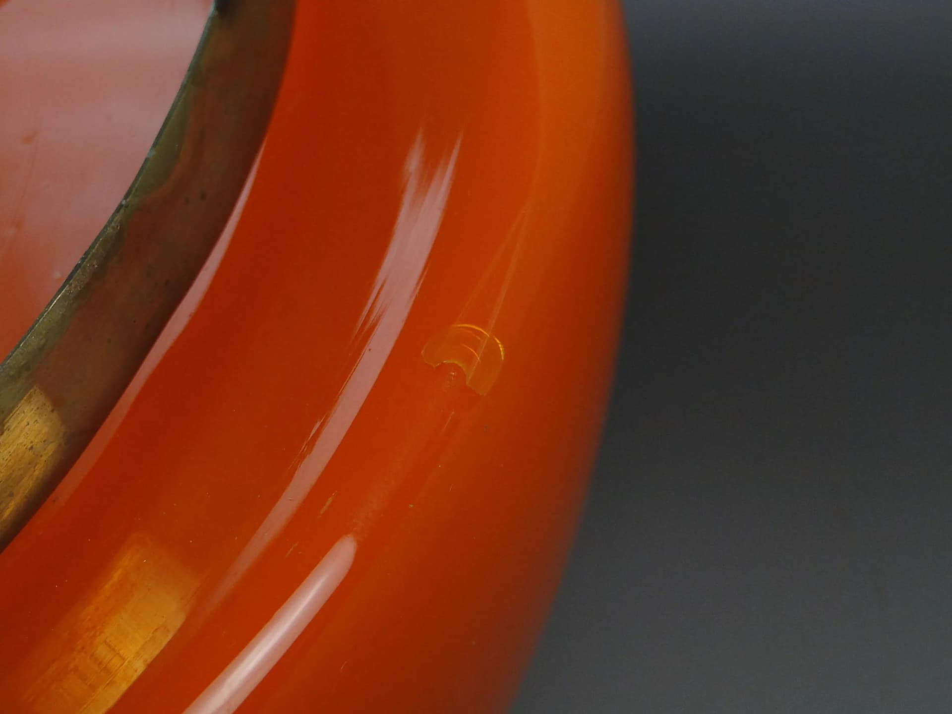 Table Lamp Globe, white orange, glass, Napako, Czechoslovakia, 1960s - 45018