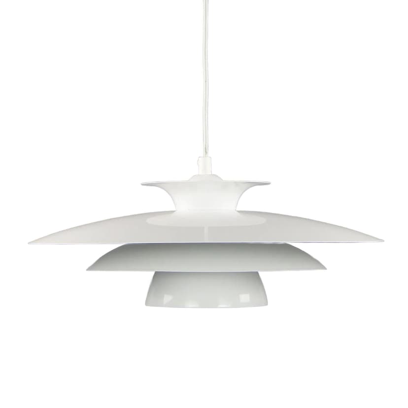 Lampa wisząca Space Age, biały, metal, Dania, lata 70.