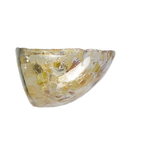 Wall sconce, Murano, multicolor mosaic glass, gold metal, Italy, 1970s - DIMENSION