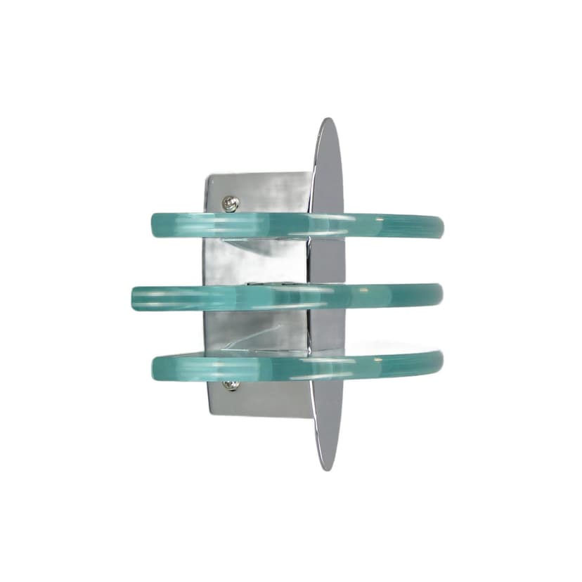 Wall Sconce Memphis, turquoise, crystal glass, chrome metal, United Kingdom, 1980s