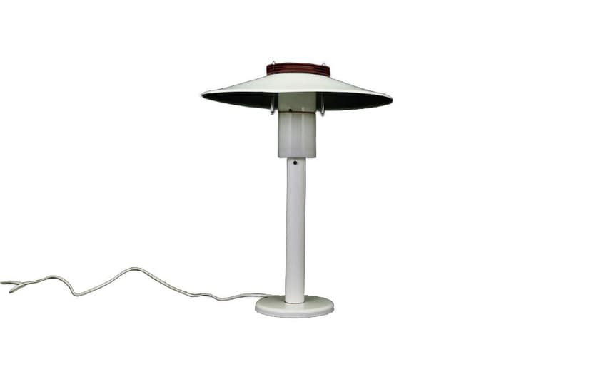 Lampka stołowa, biały, metal, Dania, lata 60.