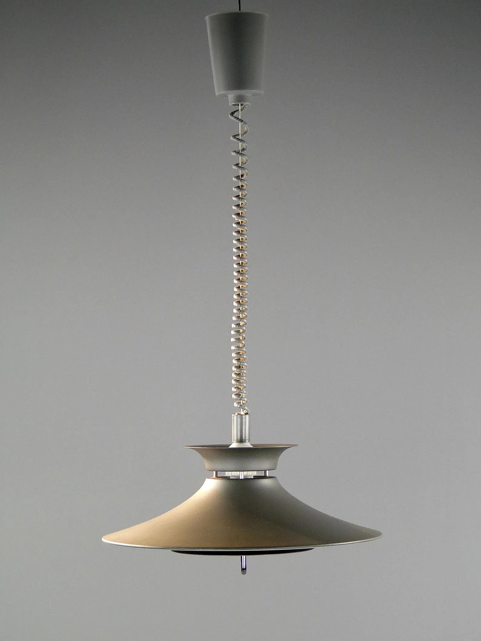 Lampa wisząca Space Age, popielaty mat, metal, Dania, lata 70. - 45111