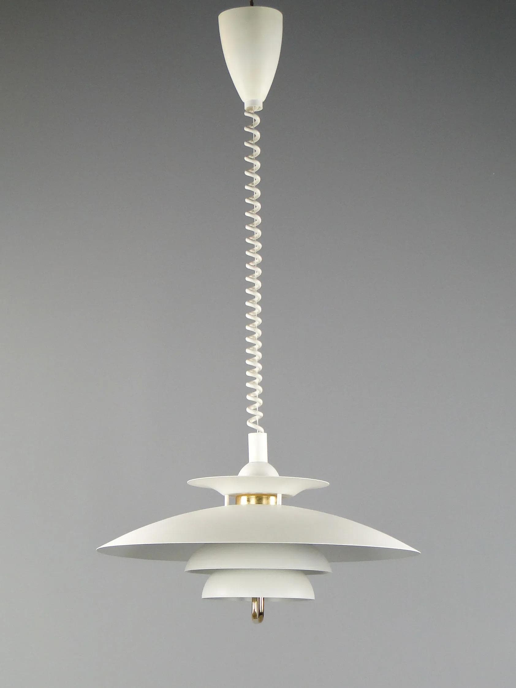 Lampa wisząca Space Age, metal ecru, Dania, lata 70. - 45108