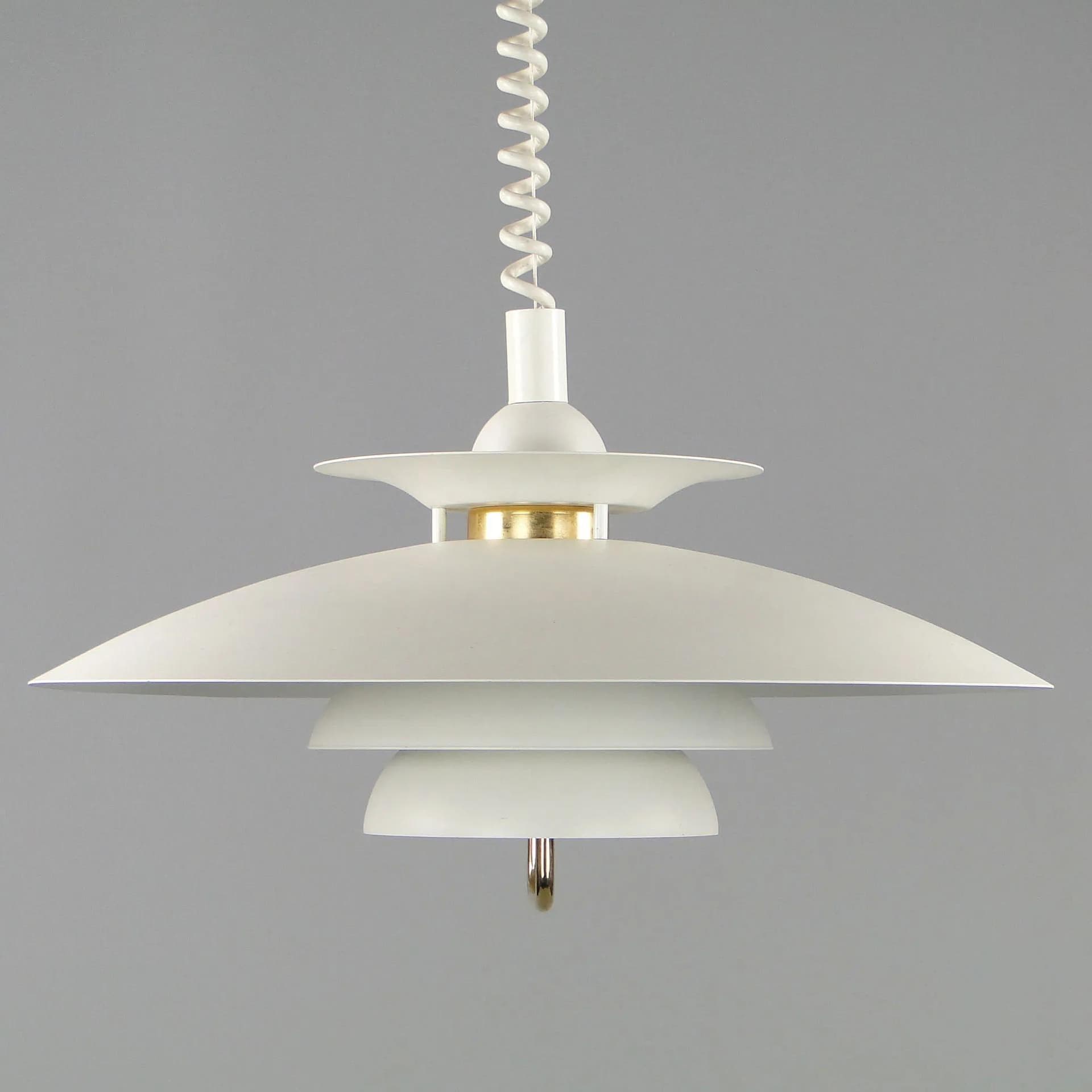 Lampa wisząca Space Age, metal ecru, Dania, lata 70. - 45109