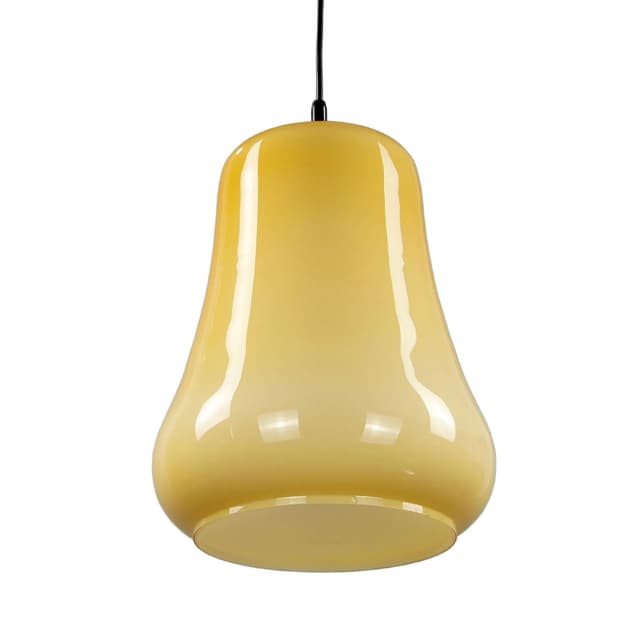 Lampa wisząca Pop Art, szkło żółty, Polam Meos, Polska, lata 60. - WYMIARY