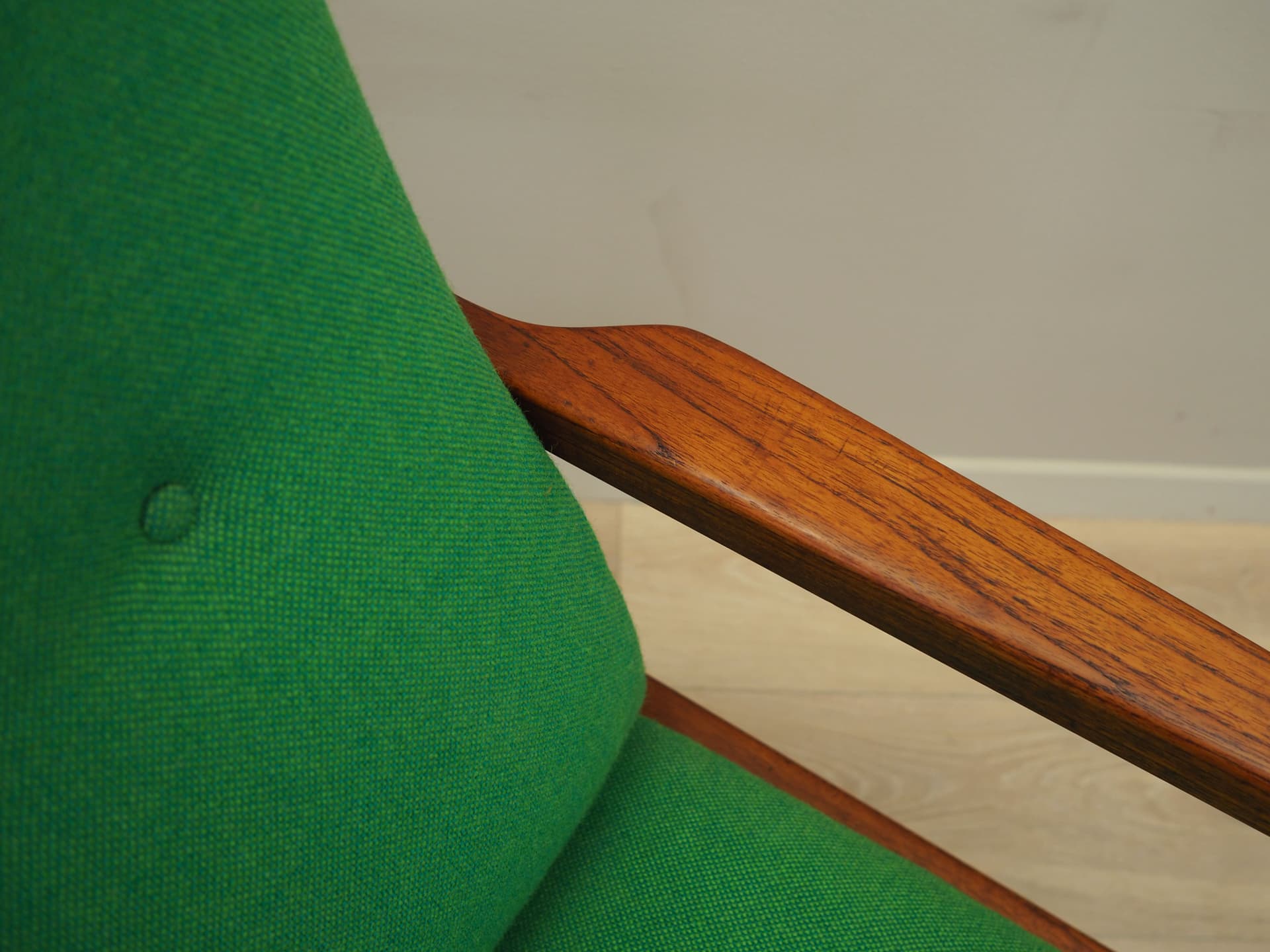 Fotel, teak zielony, Dania, lata 70. - 49759