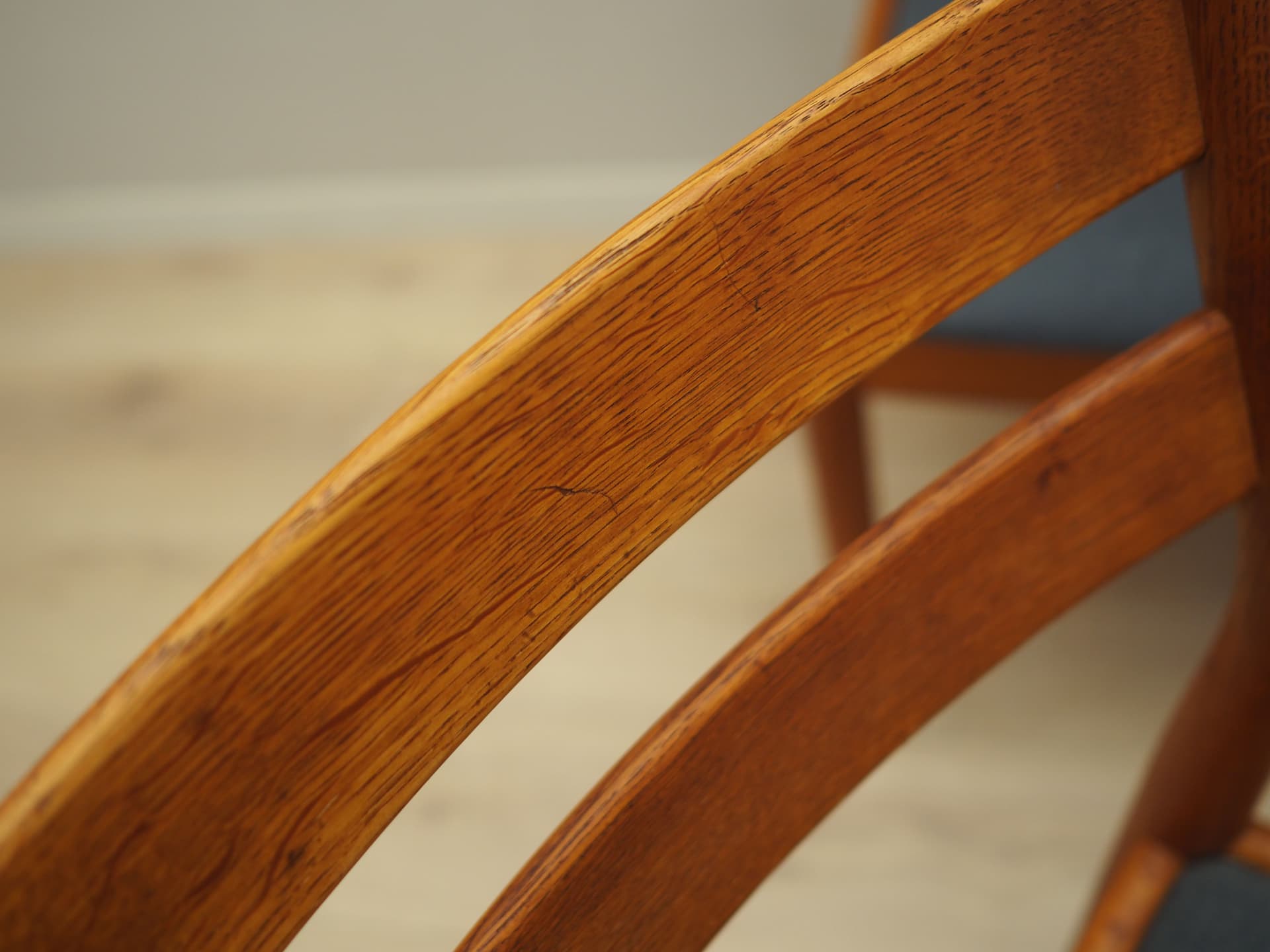 Komplet sześciu krzeseł, teak szary, proj. P. M. Volther, Dania, lata 70. - 49723