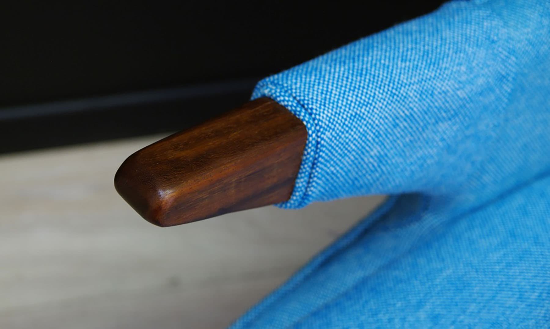 Fotel, teak turkusowy, proj. S. Skipper, Dania, lata 60. - 49712