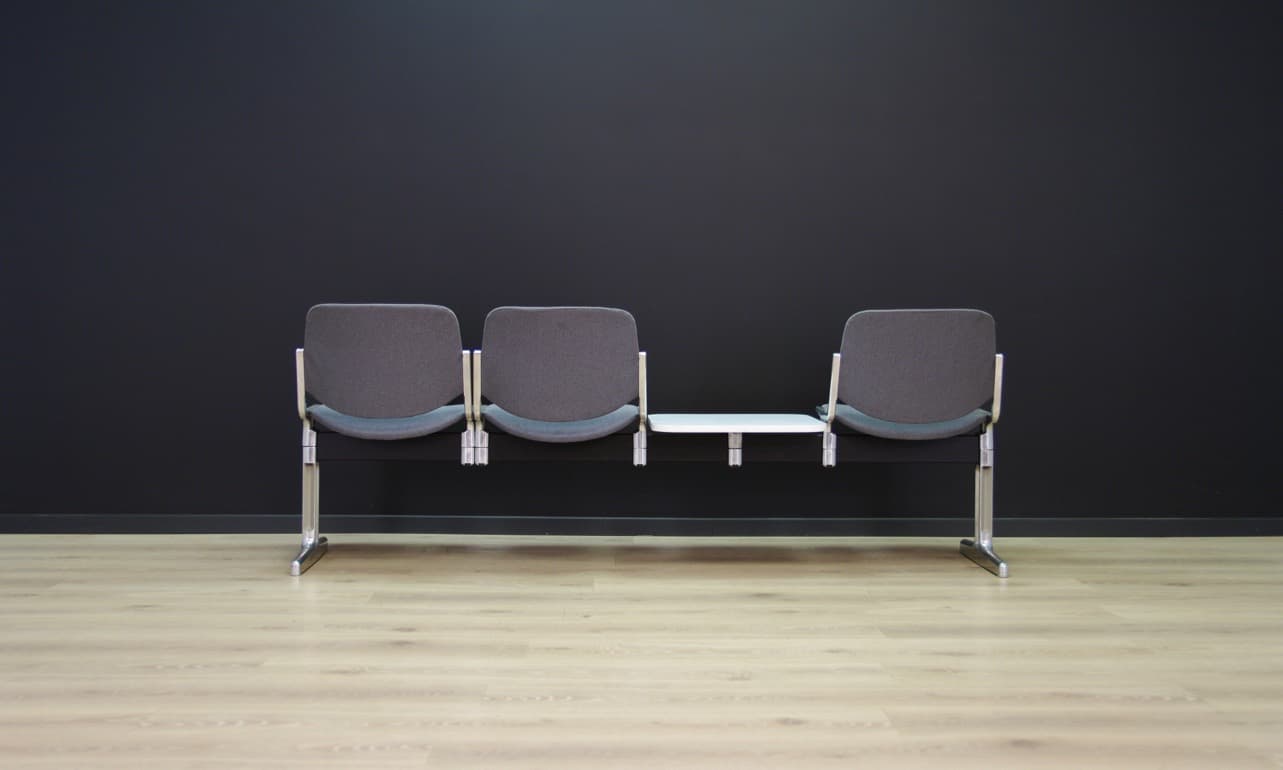 Ławka, szary, aluminium, Dania, lata 60. - 45146