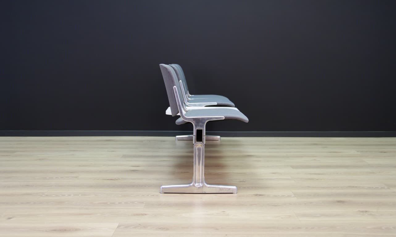 Ławka, szary, aluminium, Dania, lata 60. - 49700