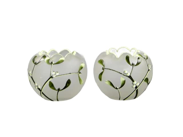 Para wazonów secesyjnych, białe szkło, Legras St Denis Mont Joye, Francja, lata 10. - WYMIARY