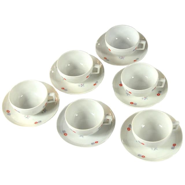 Porcelanowe filiżanki do kawy Art Deco, Richard Ginori, Włochy, lata 30. - WYMIARY