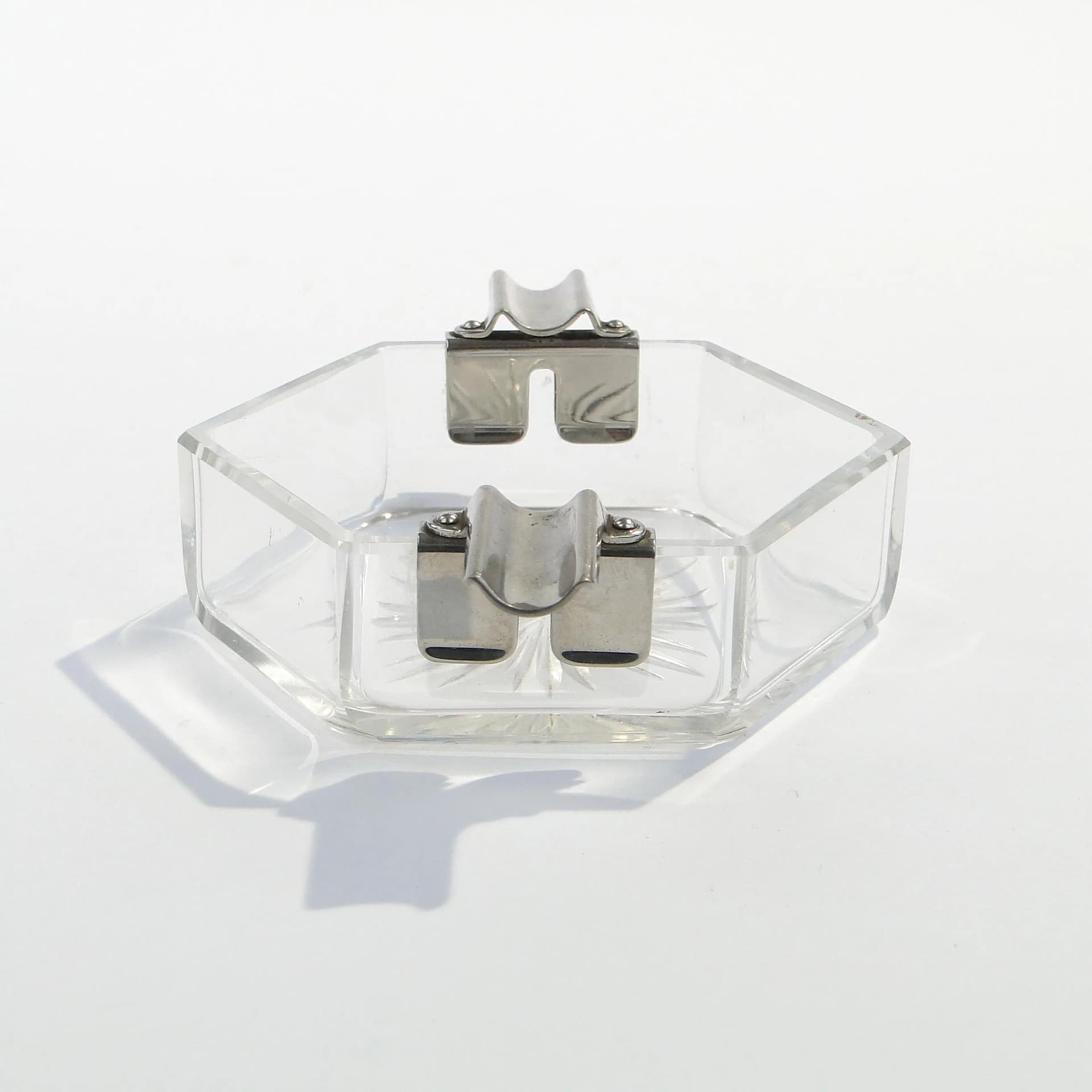 Popielniczka Art Deco, kryształ transparentny, Niemcy, lata 30. - 45497