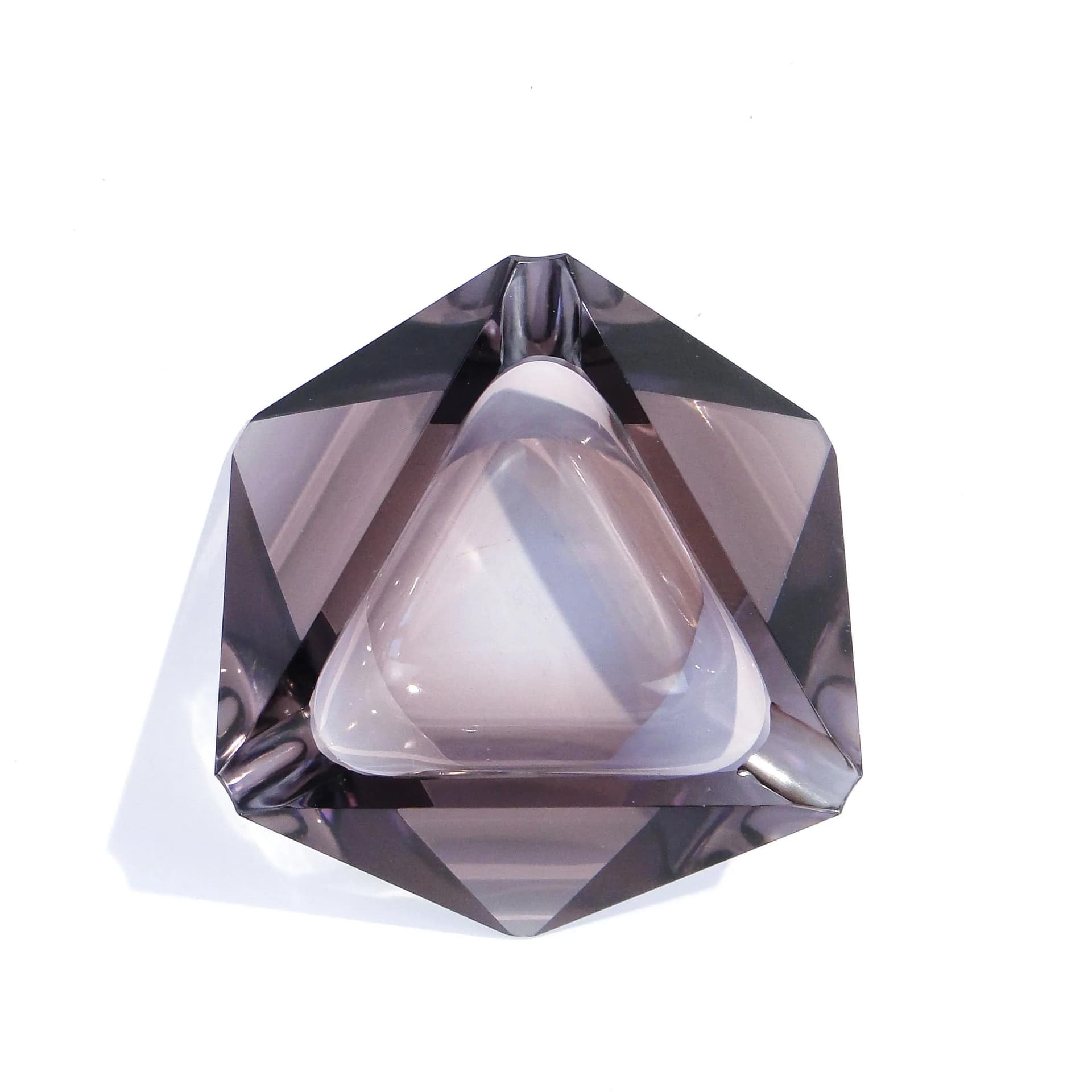Popielniczka Art Deco, kryształ fioletowy, Moser, Czechy, lata 30. - 45476