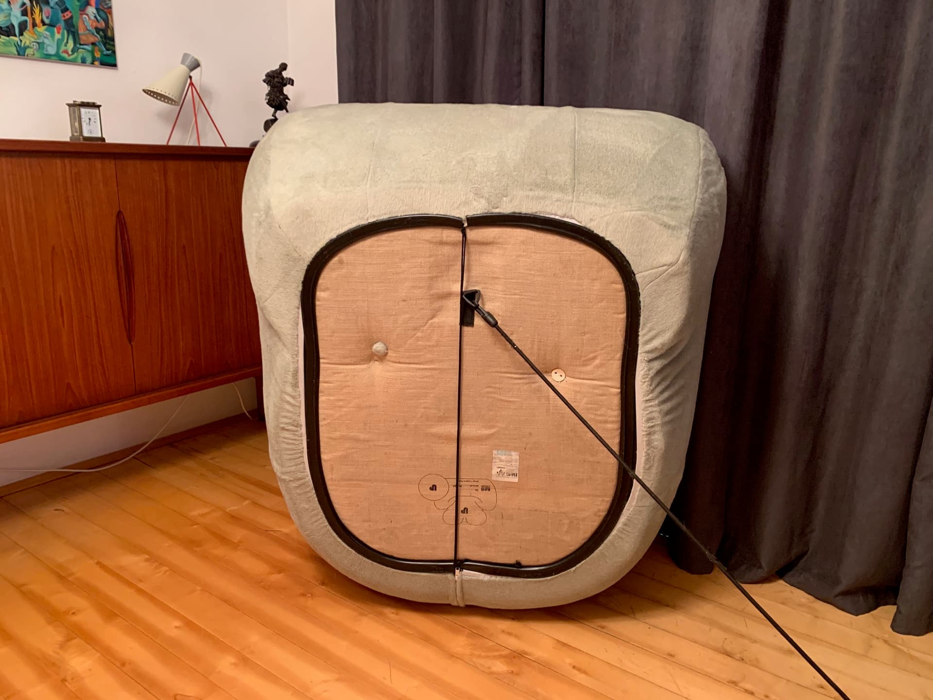 Armchair Big Mama, beige velvet, by G. Pesce, B&B Italia, Italy - 45628