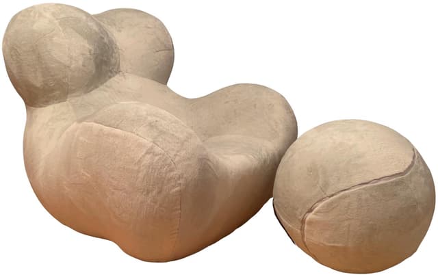 Armchair Big Mama, beige velvet, by G. Pesce, B&B Italia, Italy - DIMENSION