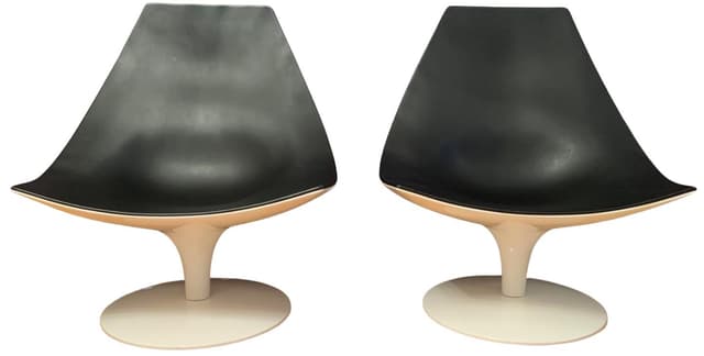 Para foteli Moon, skóra naturalna czarna, proj. P. Arosio, Tacchini, Włochy - WYMIARY