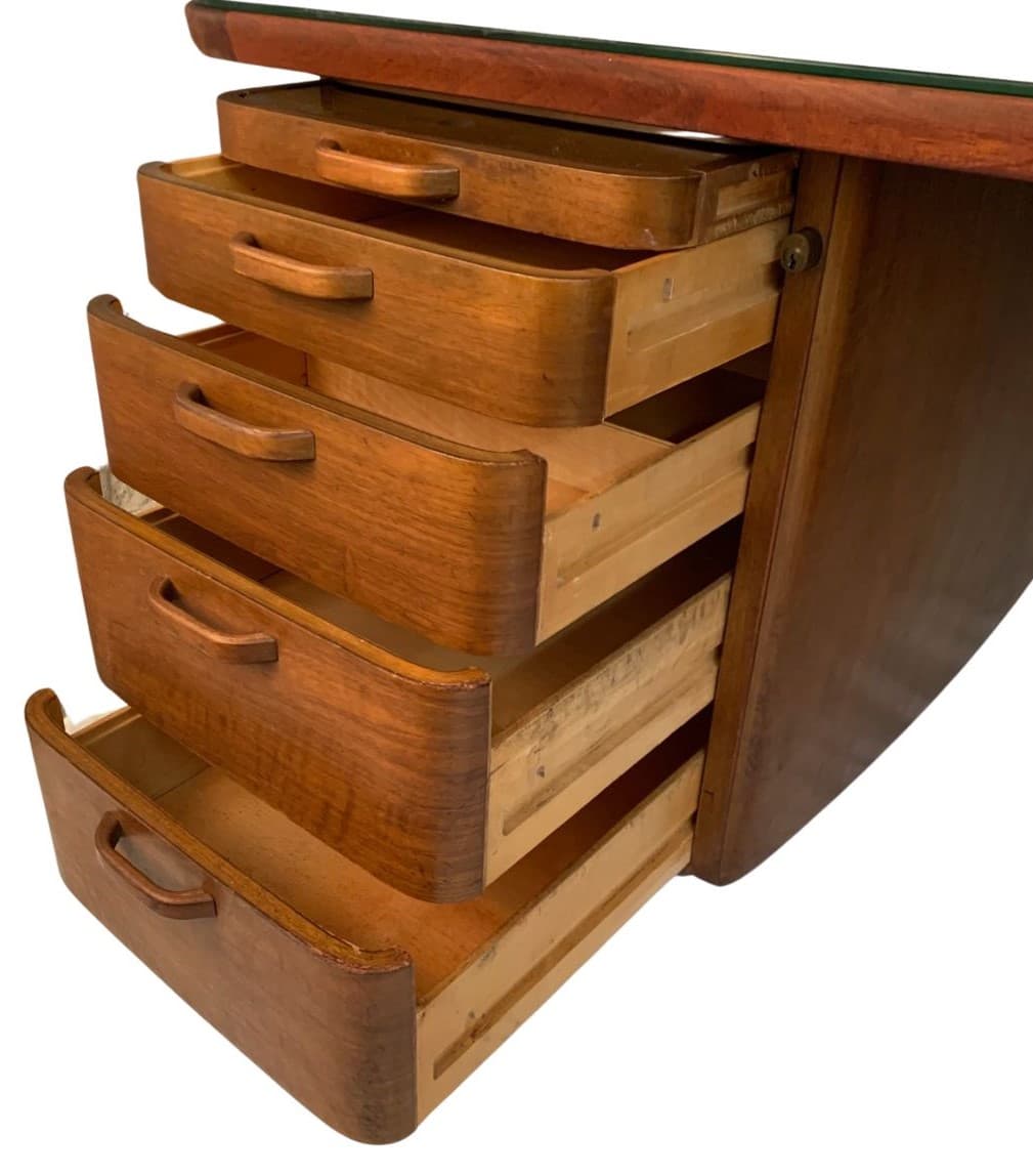 Desk, light brown oak, by G. Ericsson, Switzerland, 1950s. - 45660