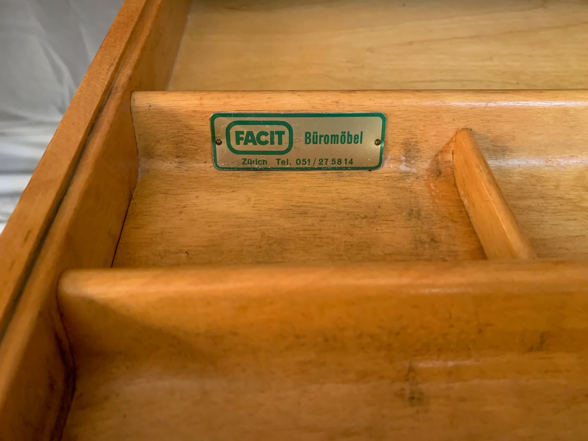 Desk, light brown oak, by G. Ericsson, Switzerland, 1950s. - 45668