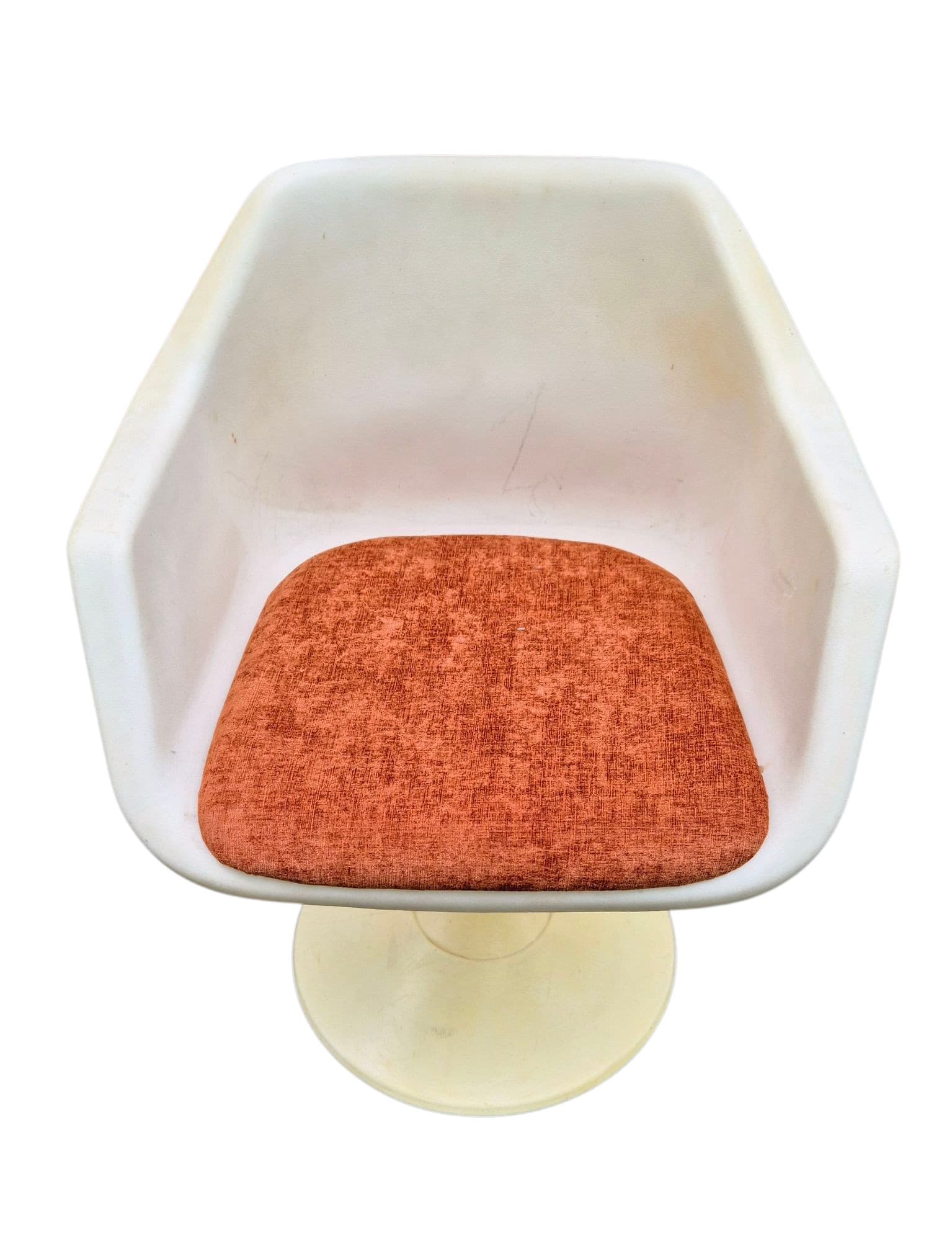 Fotel obrotowy Space Age, biały, plastik, lata 80. - 45699