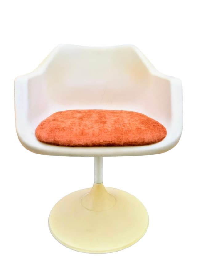 Fotel obrotowy Space Age, biały, plastik, lata 80. - WYMIARY