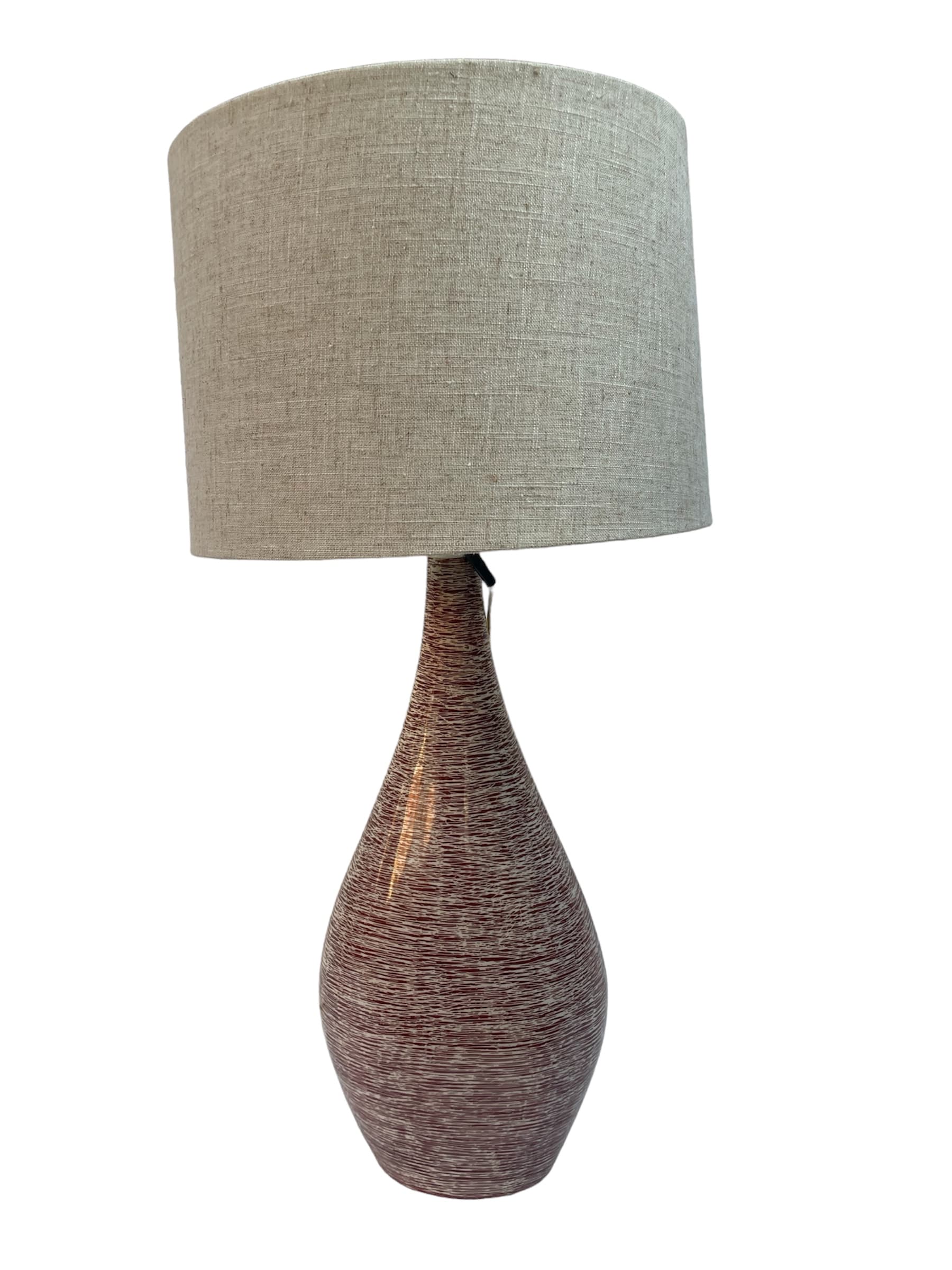 Lampa stołowa New Look, maroon, ceramika, Zakłady Porcelitu Stołowego Tułowice, Polska, lata 60. - 45701