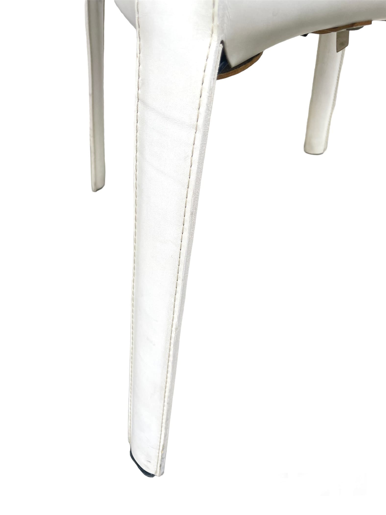 Armchair P90, white leather, by G. Vegni, FASEM, Italy, 1990s. - 45711