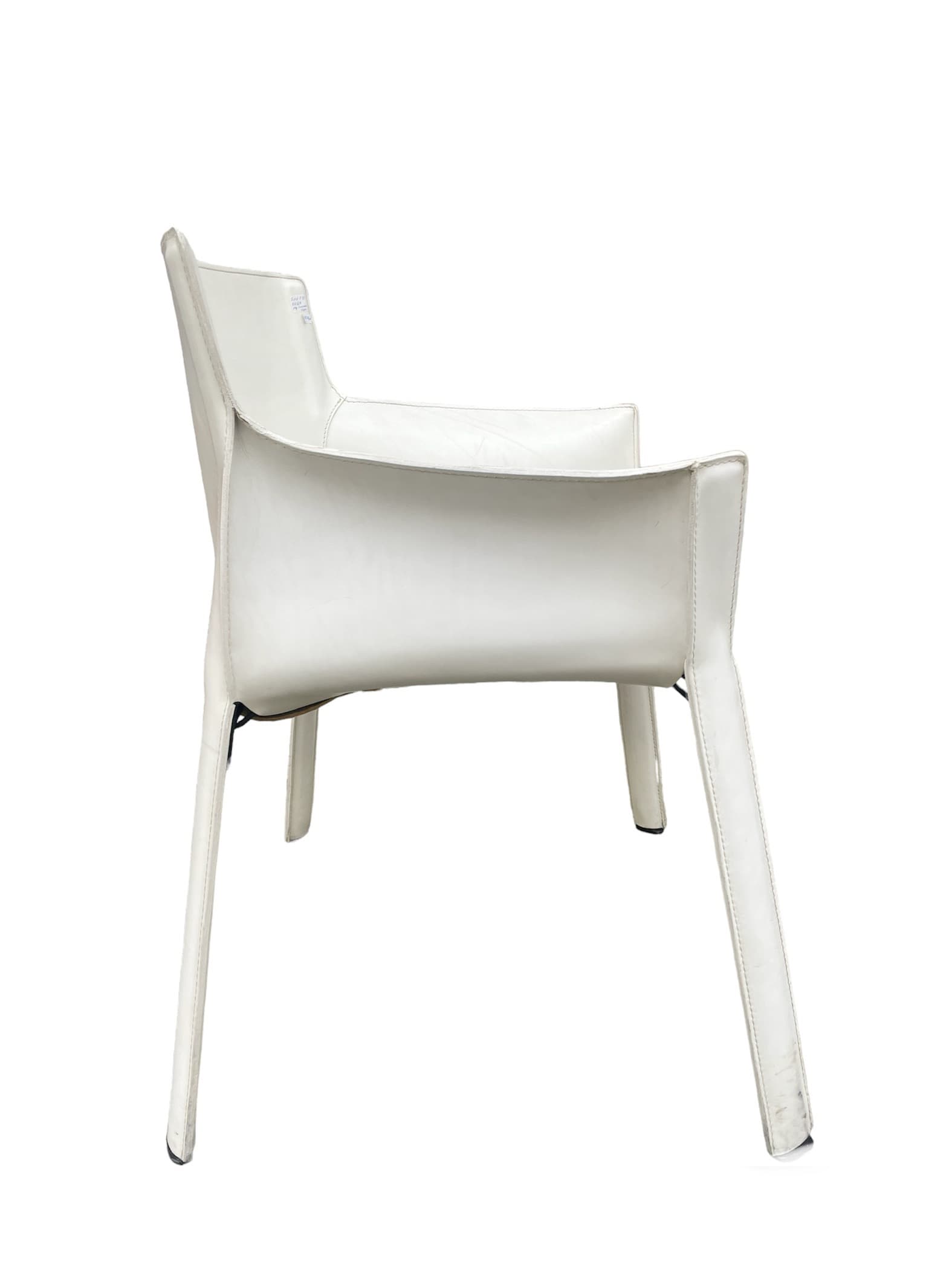 Armchair P90, white leather, by G. Vegni, FASEM, Italy, 1990s. - 45709