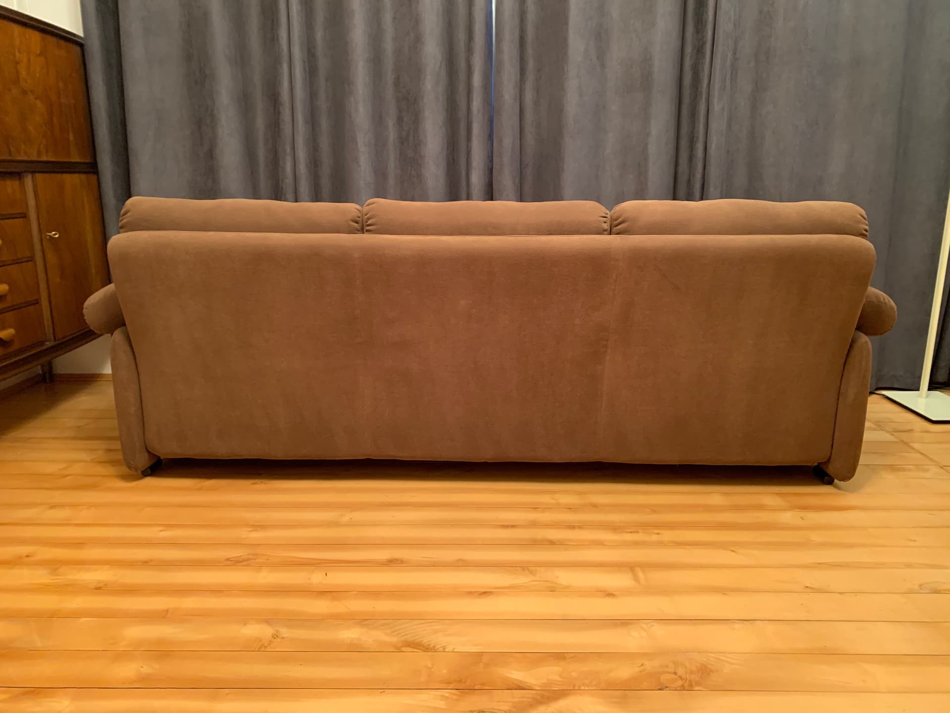 Sofa Coronado, velvet brązowy, proj. T. Scarpa, B&B Italia / C&B Italia, Włochy, lata 60. - 45797