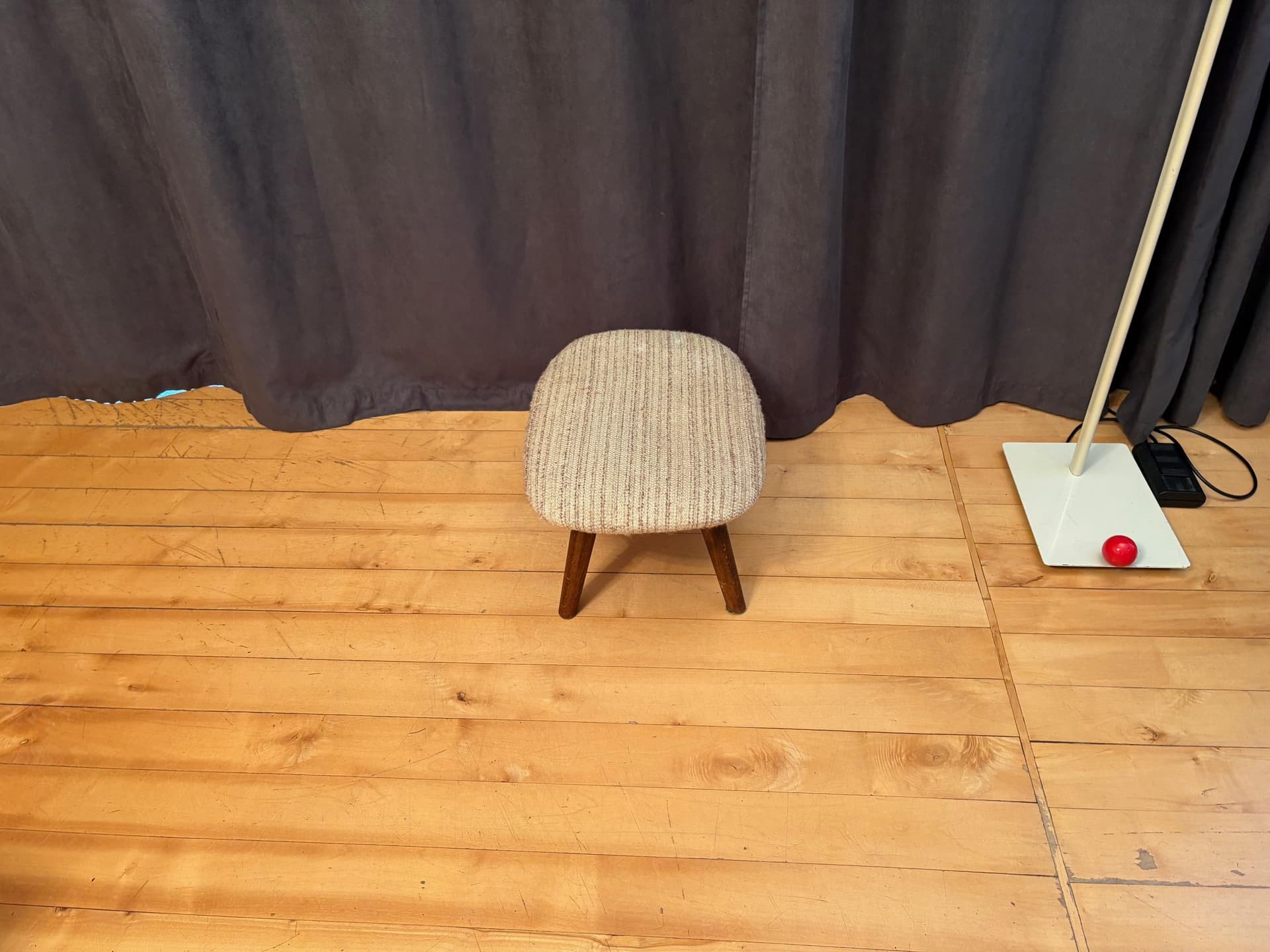 Podnóżek, beżowy, tkanina, Casala, Niemcy, lata 50. - 79826