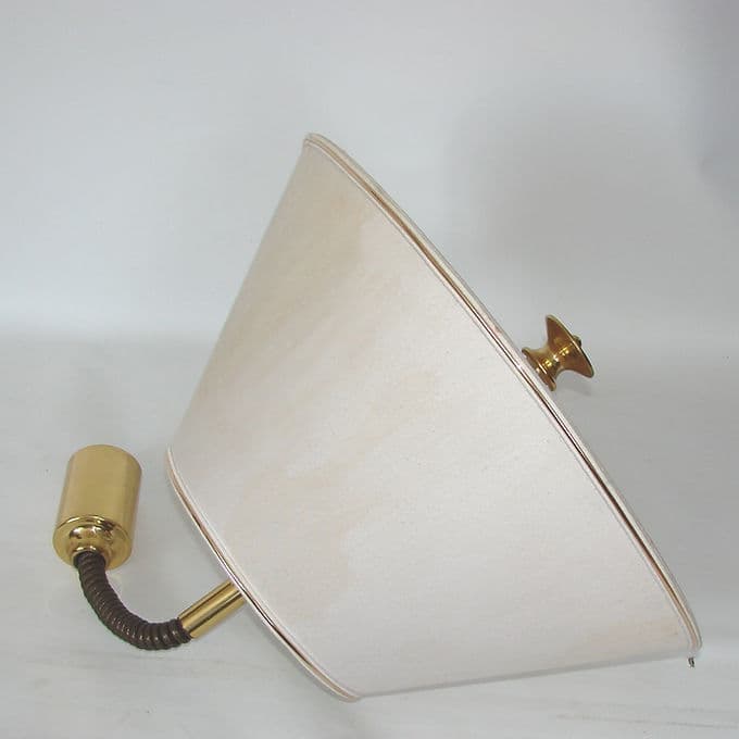 Lampa wisząca, beżowy abażur, mosiądz, GKS Leuchten Knapstein, Niemcy, lata 80. - 46562