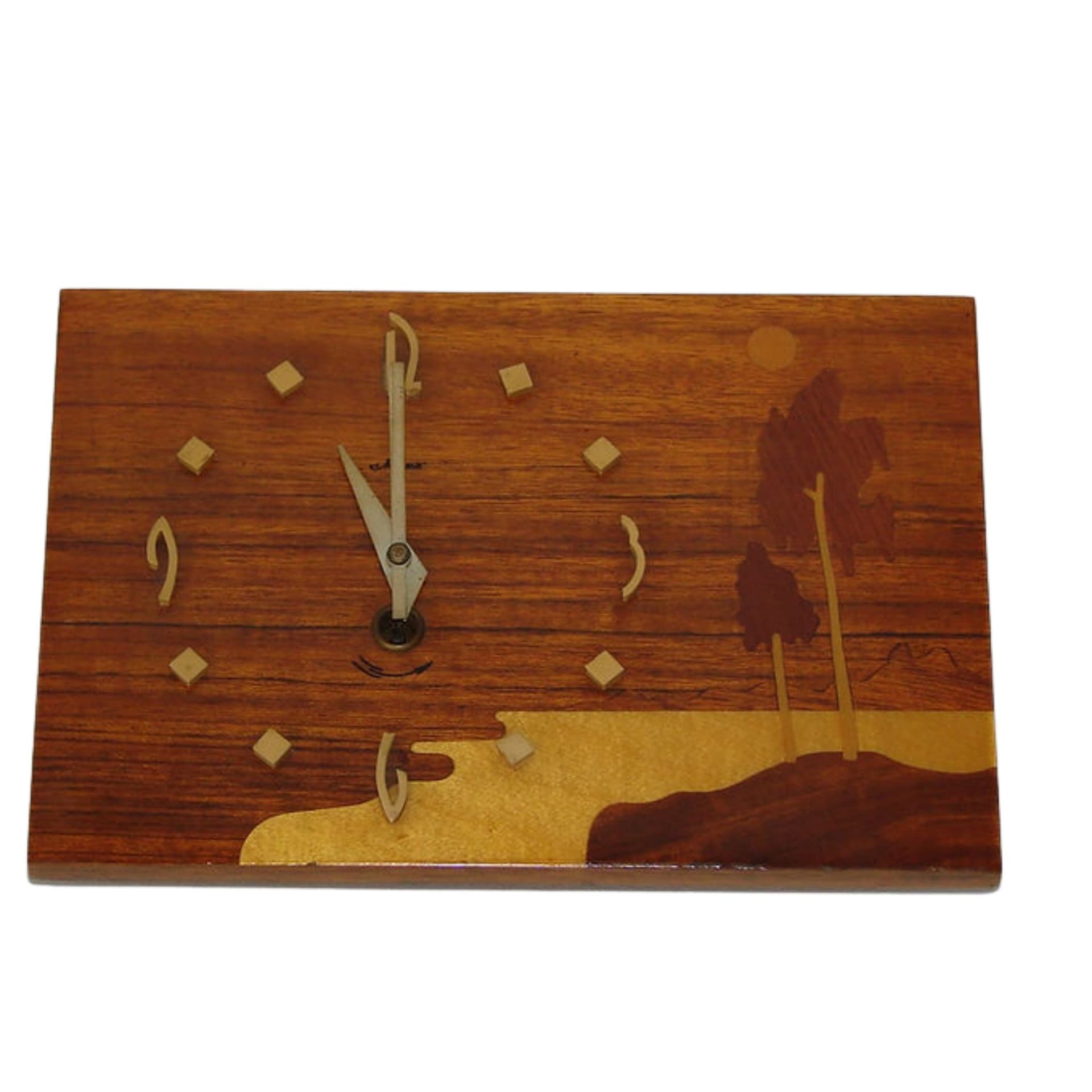 Zegar ścienny MAJAK, złoty, metal, ZSRR, lata 70.