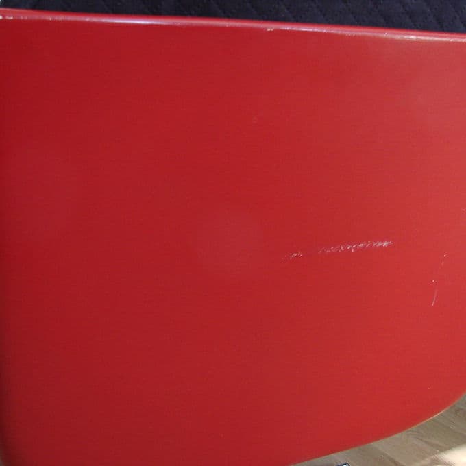 Para foteli Dinna, czerwona, włókno szklane czarne, stal chromowana, Niemcy, lata 60. - 46511