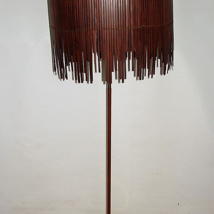 Lampa podłogowa, brązowy ciemny, teak, Dania, lata 60. - 46466