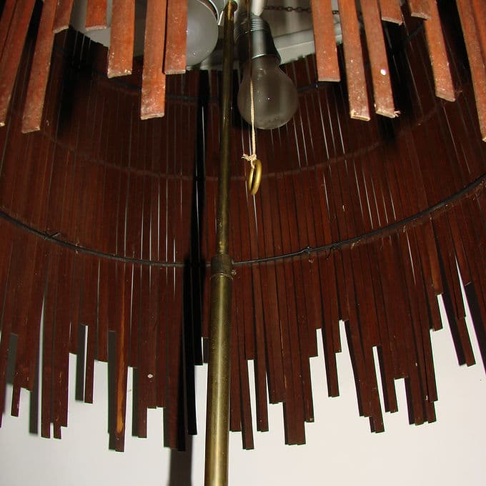 Lampa podłogowa, brązowy ciemny, teak, Dania, lata 60. - 46461