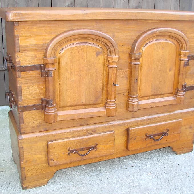 Komoda, dąb brązowy, Polska, lata 50. - 46425