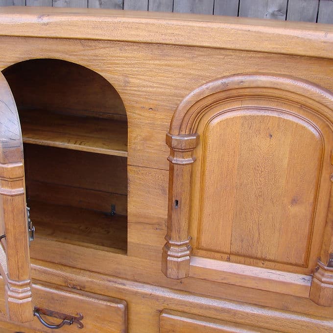 Komoda, dąb brązowy, Polska, lata 50. - 46429