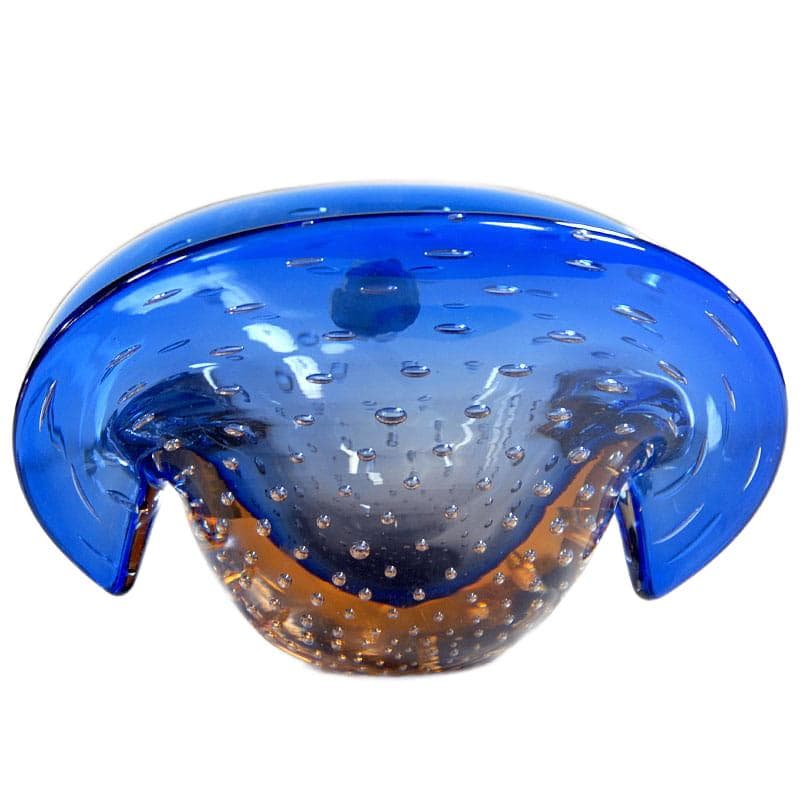 Niebieska paterka szklana, Fratelli Toso, Włochy, lata 60. - 4634